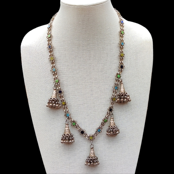 Antique boho tribal Tibetan gypsy necklace - Picture 2 of 14